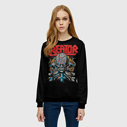 Свитшот женский Kreator - трэш-метал, цвет: 3D-черный — фото 2