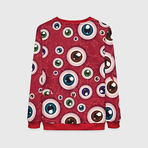 Женский свитшот Множество жутких глаз / 3D-Красный – фото 2