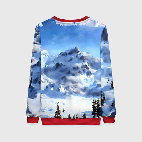 Женский свитшот Мамонт ледникового периода / 3D-Красный – фото 2