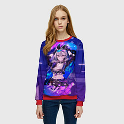 Свитшот женский Серебряный Волк стар рейл, цвет: 3D-красный — фото 2