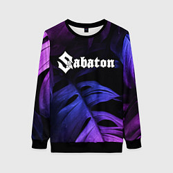 Женский свитшот Sabaton neon monstera