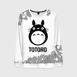 Женский свитшот Totoro glitch на светлом фоне