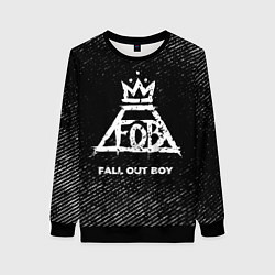 Женский свитшот Fall Out Boy с потертостями на темном фоне