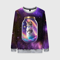 Женский свитшот Котик в звездном небе