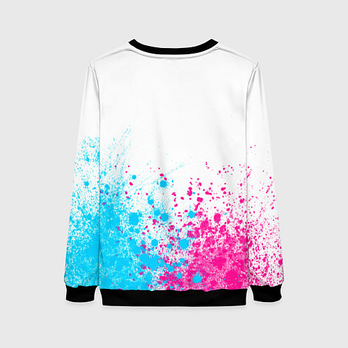 Женский свитшот Paramore neon gradient style: символ сверху / 3D-Черный – фото 2