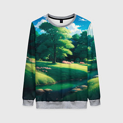 Женский свитшот Пейзаж в стиле аниме