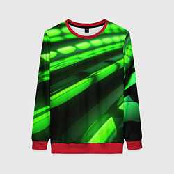 Свитшот женский Green neon abstract, цвет: 3D-красный