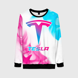 Женский свитшот Tesla neon gradient style