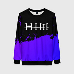 Свитшот женский HIM purple grunge, цвет: 3D-черный