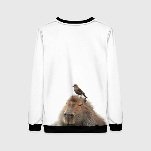 Женский свитшот Капибара пофигист / 3D-Черный – фото 2