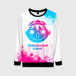 Свитшот женский Tomodachi Game neon gradient style, цвет: 3D-черный