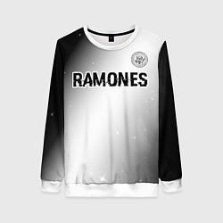 Женский свитшот Ramones glitch на светлом фоне: символ сверху