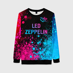 Женский свитшот Led Zeppelin - neon gradient: символ сверху