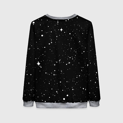 Женский свитшот Skeleton astronaut eats pizza while sitting on the / 3D-Меланж – фото 2