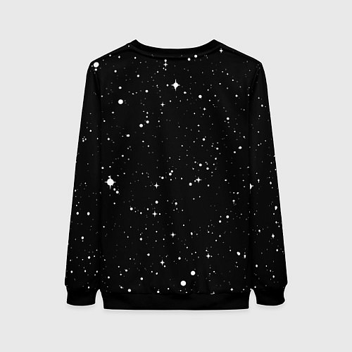 Женский свитшот Skeleton astronaut eats pizza while sitting on the / 3D-Черный – фото 2