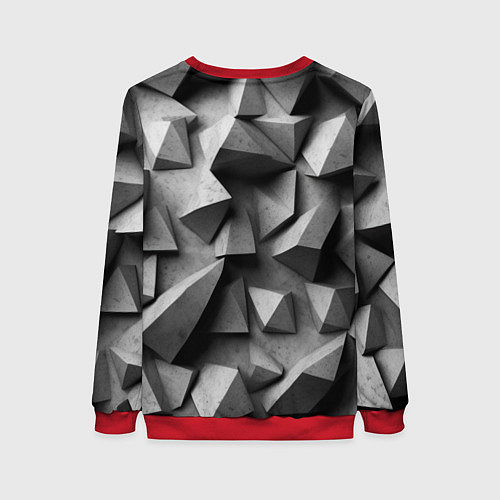 Женский свитшот Белокаменный паттерн / 3D-Красный – фото 2
