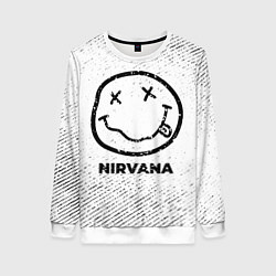 Женский свитшот Nirvana с потертостями на светлом фоне