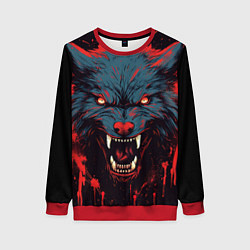 Женский свитшот Red blue wolf