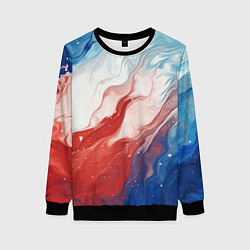 Женский свитшот Белый синий красный