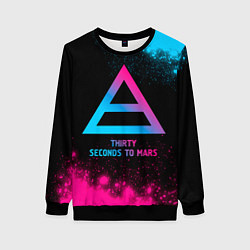 Свитшот женский Thirty Seconds to Mars - neon gradient, цвет: 3D-черный