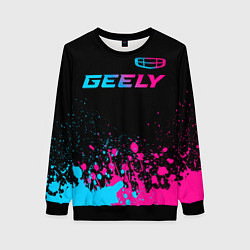 Женский свитшот Geely - neon gradient: символ сверху