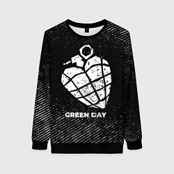 Женский свитшот Green Day с потертостями на темном фоне