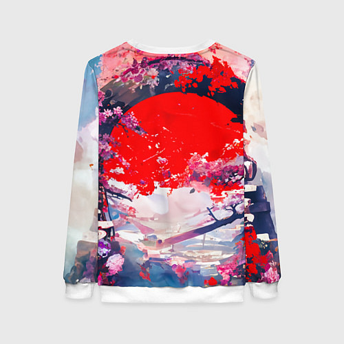 Женский свитшот Японская девушка от нейросети / 3D-Белый – фото 2