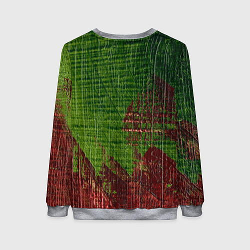 Женский свитшот Зелёная и бордовая текстура / 3D-Меланж – фото 2