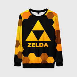 Свитшот женский Zelda - gold gradient, цвет: 3D-черный