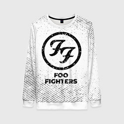 Женский свитшот Foo Fighters с потертостями на светлом фоне
