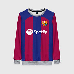 Свитшот женский ФК Барселона форма 2324 домашняя, цвет: 3D-меланж