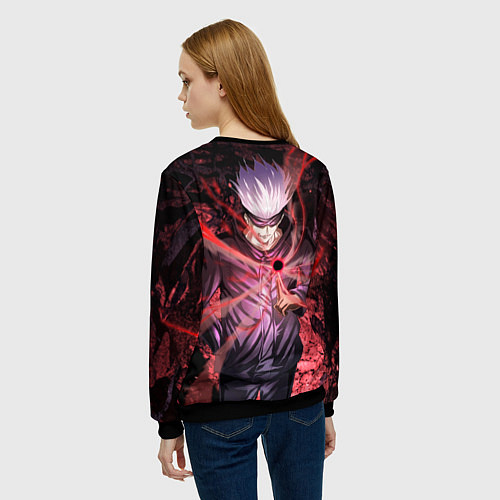 Женский свитшот Годжо Сатору red / 3D-Черный – фото 4
