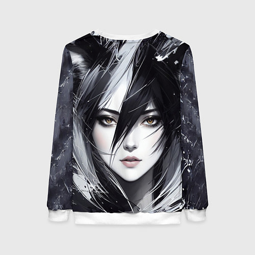 Женский свитшот Аниме девушка-лиса / 3D-Белый – фото 2