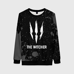 Женский свитшот The Witcher glitch на темном фоне