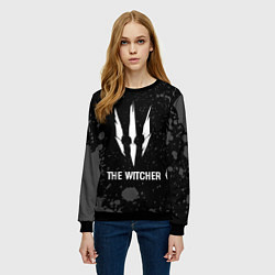 Свитшот женский The Witcher glitch на темном фоне, цвет: 3D-черный — фото 2