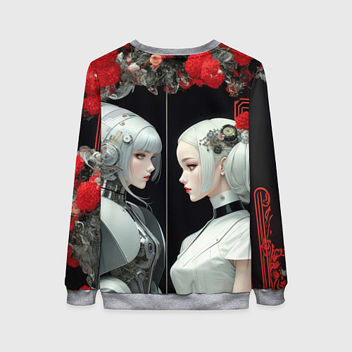 Женский свитшот Девушки андроиды / 3D-Меланж – фото 2