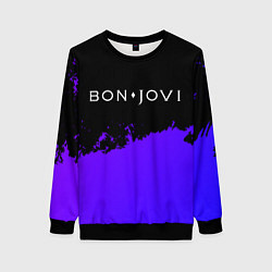 Свитшот женский Bon Jovi purple grunge, цвет: 3D-черный