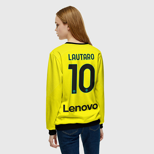 Женский свитшот Лаутаро Мартинес Интер форма 2223 третья / 3D-Черный – фото 4