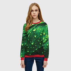 Свитшот женский Утренняя роса, цвет: 3D-красный — фото 2