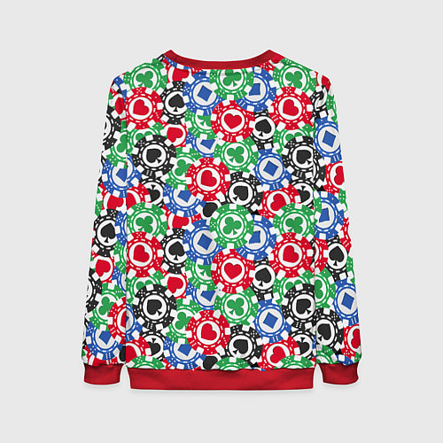 Женский свитшот Фишки, Ставки, Покер / 3D-Красный – фото 2