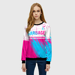 Свитшот женский Garbage neon gradient style: символ сверху, цвет: 3D-черный — фото 2