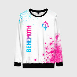 Свитшот женский Behemoth neon gradient style: надпись, символ, цвет: 3D-черный