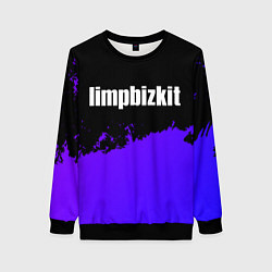Свитшот женский Limp Bizkit purple grunge, цвет: 3D-черный