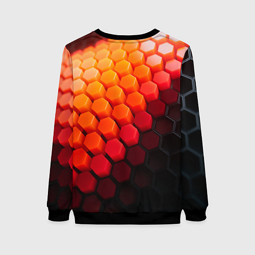 Женский свитшот Hexagon orange / 3D-Черный – фото 2