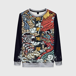 Свитшот женский Japanese art, цвет: 3D-меланж