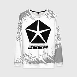 Женский свитшот Jeep speed на светлом фоне со следами шин