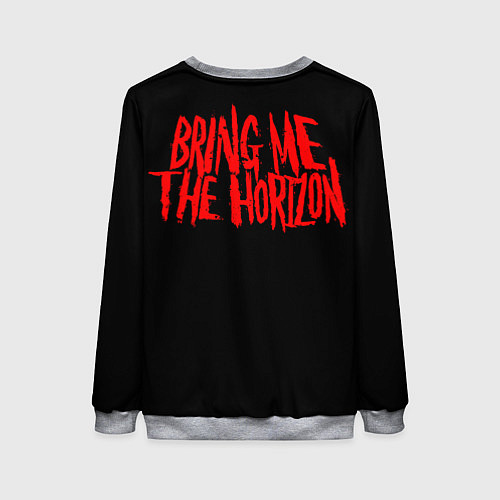 Женский свитшот Bring me the horizon - skull / 3D-Меланж – фото 2