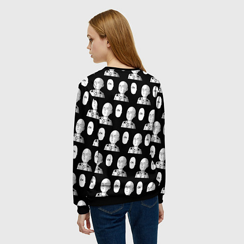 Женский свитшот Saitama - ok pattern / 3D-Черный – фото 4
