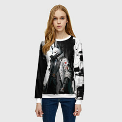 Свитшот женский Охотник в маске кицунэ, цвет: 3D-белый — фото 2