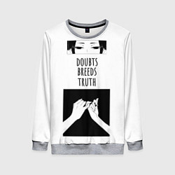 Женский свитшот Сомнения порождают правду аниме арт